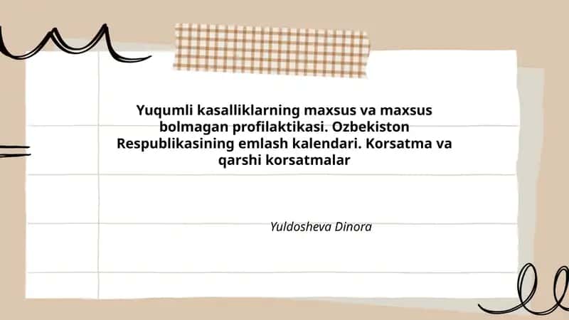 Ozbekiston Respublikasining emlash kalendari