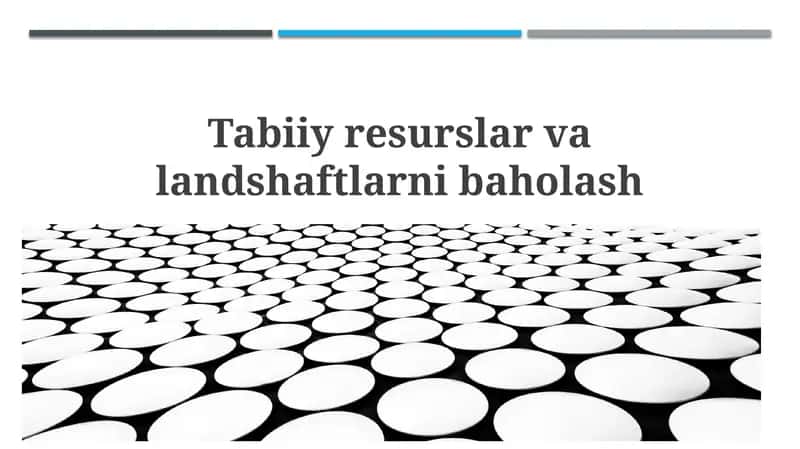 Tabiiy resurslar va landshaftlarni baholash