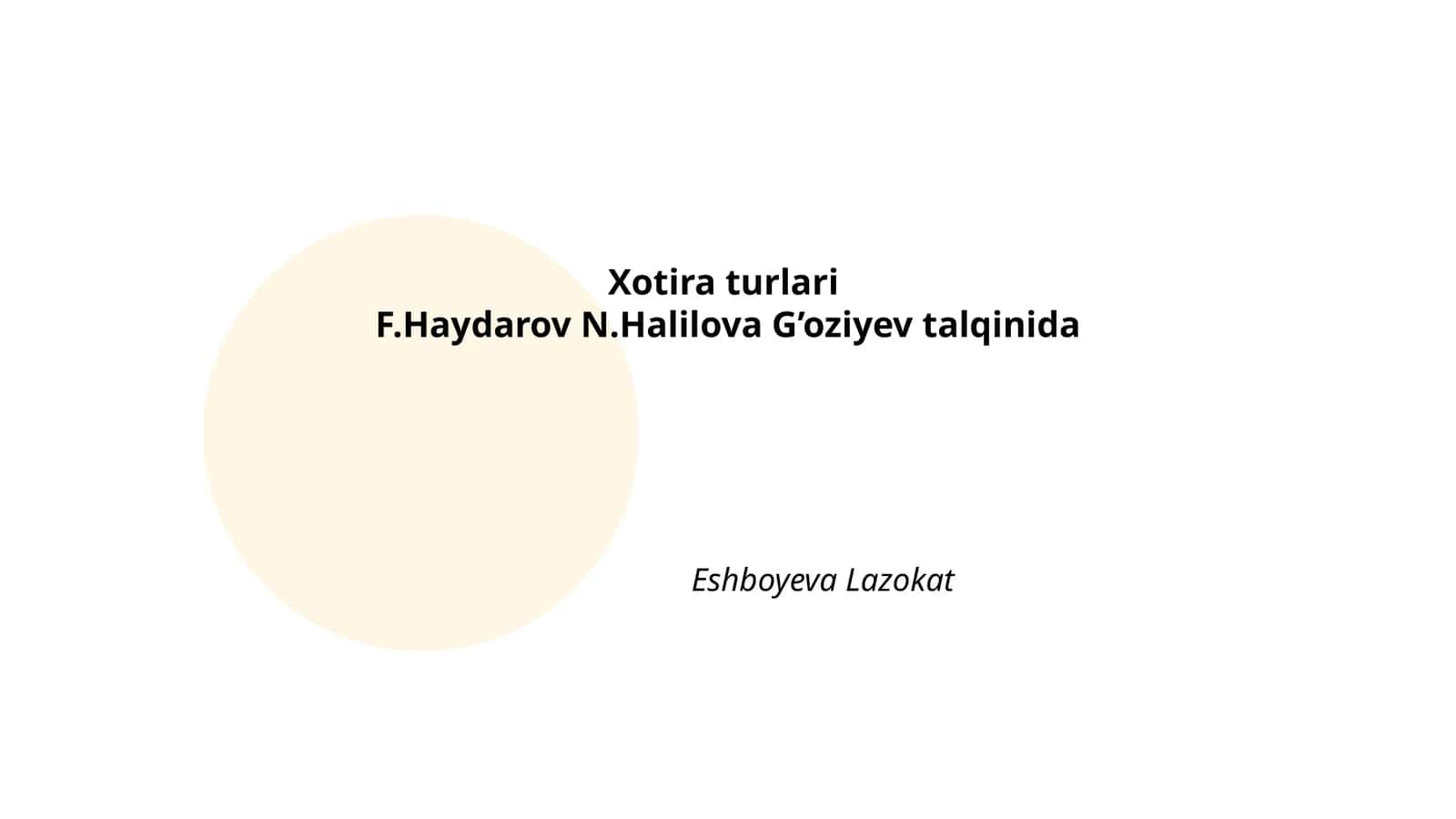 Xotira turlari