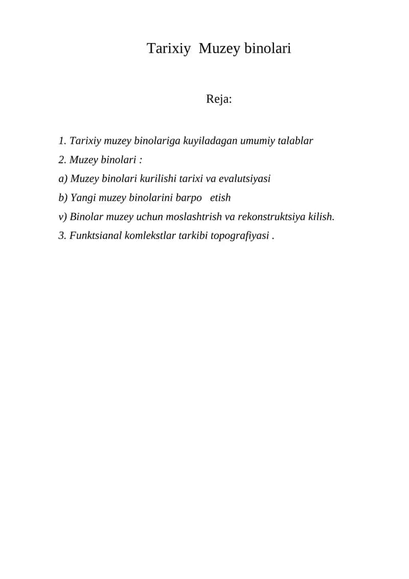 Tarixiy Muzey binolari