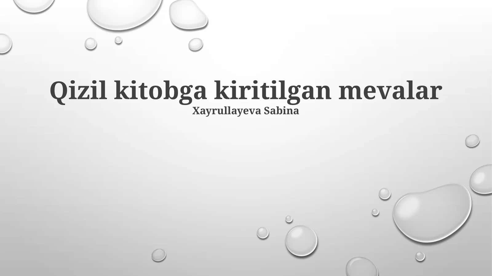 Qizil kitobga kiritilgan mevalar