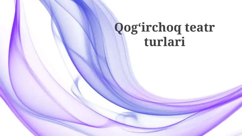 Qo'g'irchoq Teatrining Asosiy Turlari