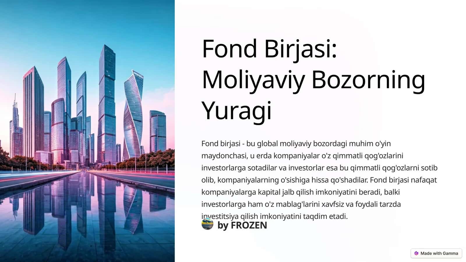 Fond Birjasi: Moliyaviy Bozorning Yuragi