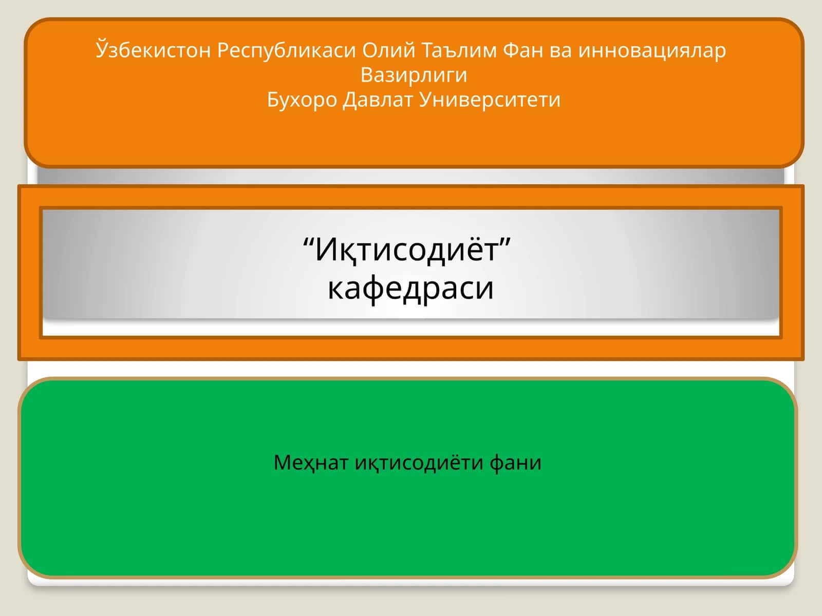 Меҳнат иқтисодиёти фани