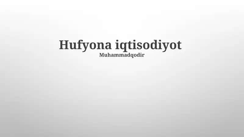 Hufyona iqtisodiyot