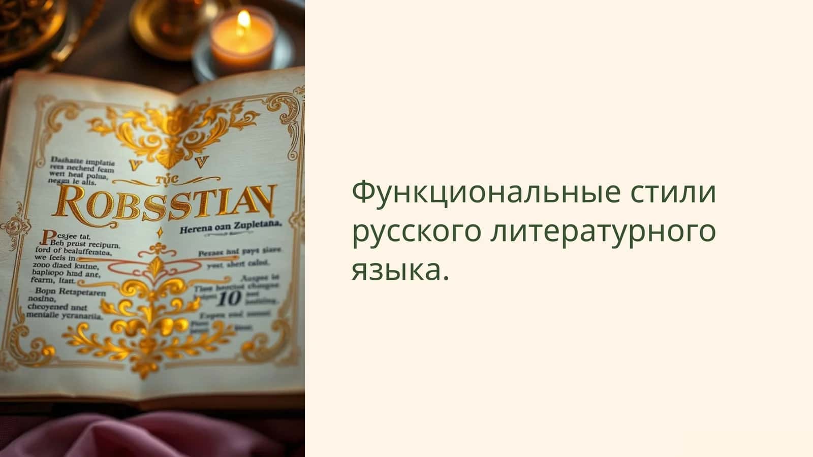 Функциональные стили русского литературного языка