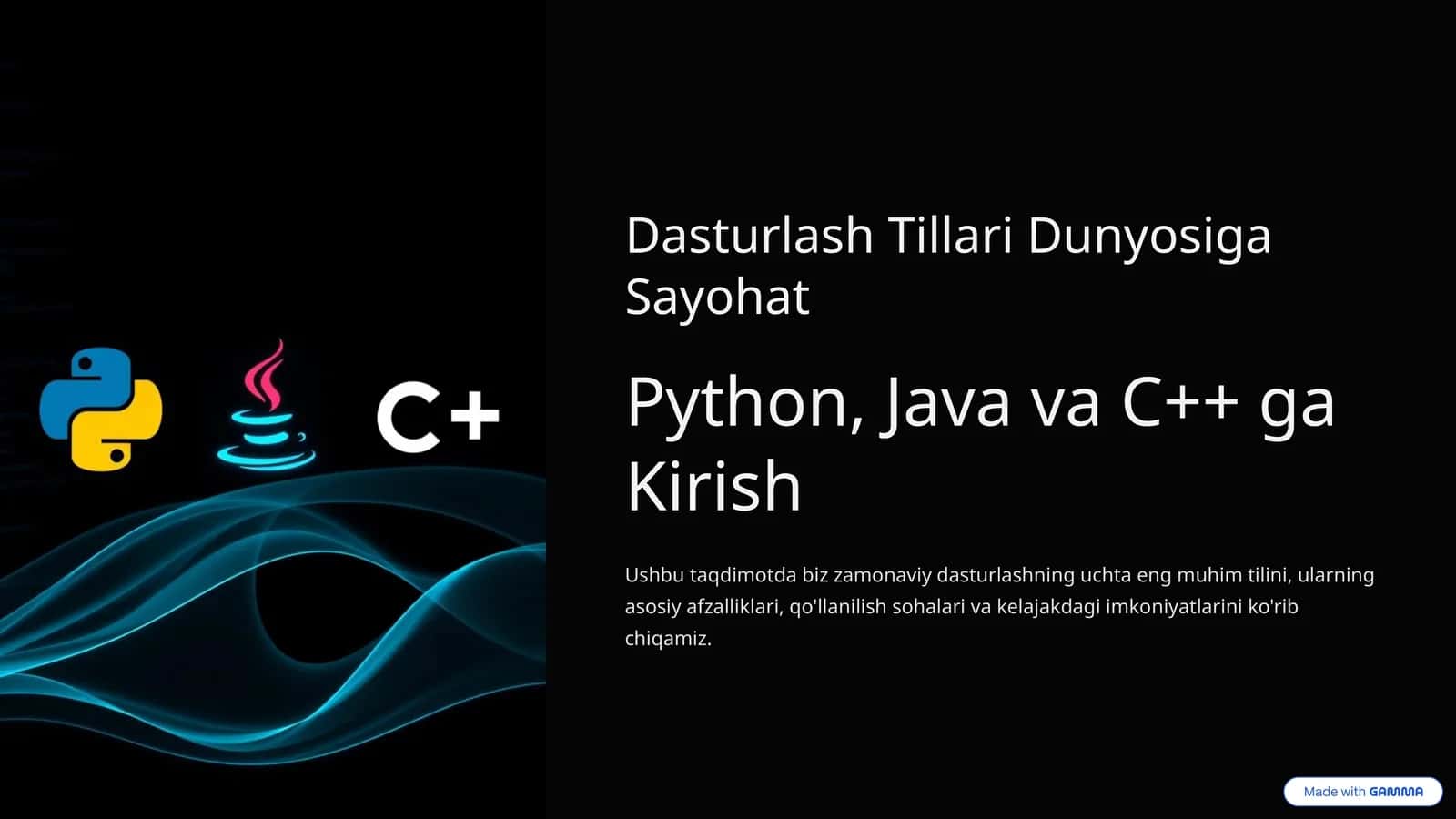 Dasturlash Tillari Dunyosiga Sayohat