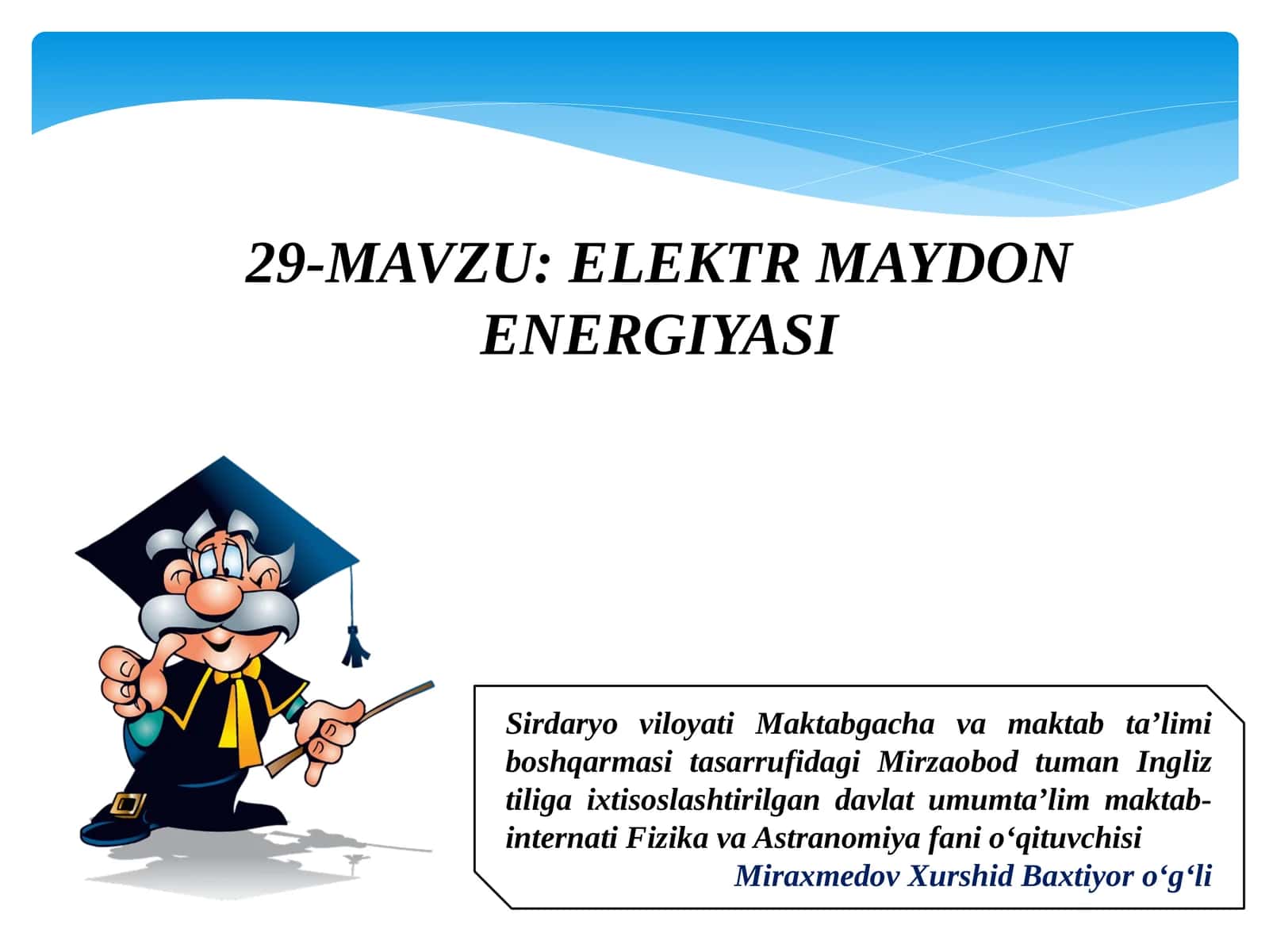 ELEKTRMAYDON ENERGIYASI