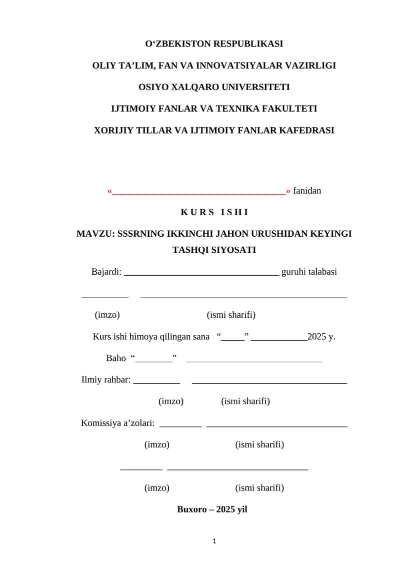 2-jahon urushidan keyingi SSSR