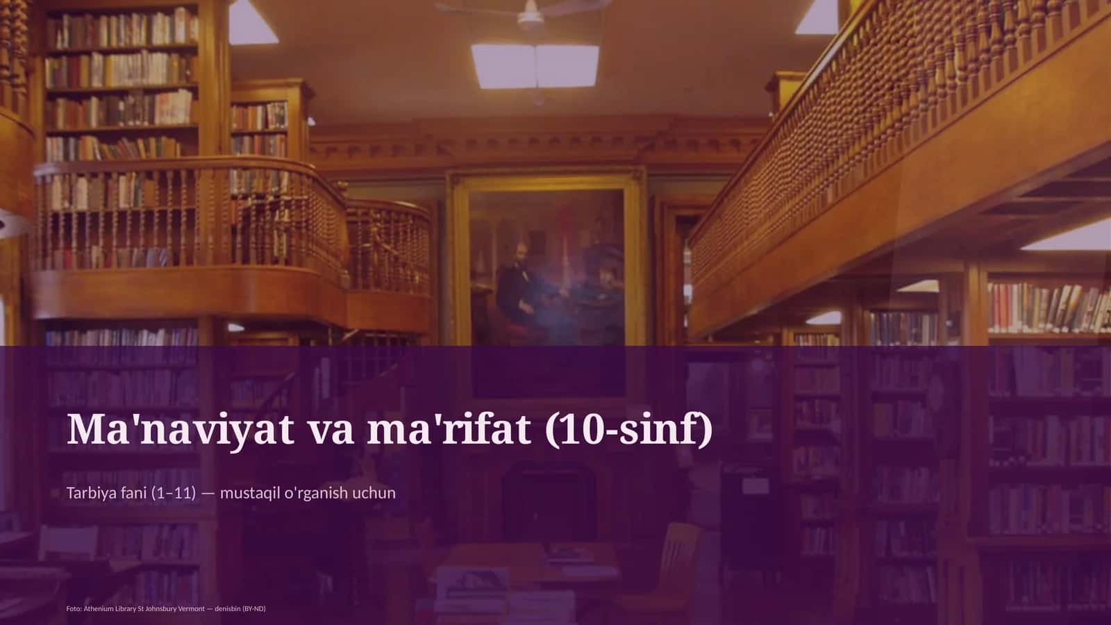Ma'naviyat va ma'rifat (10-sinf)