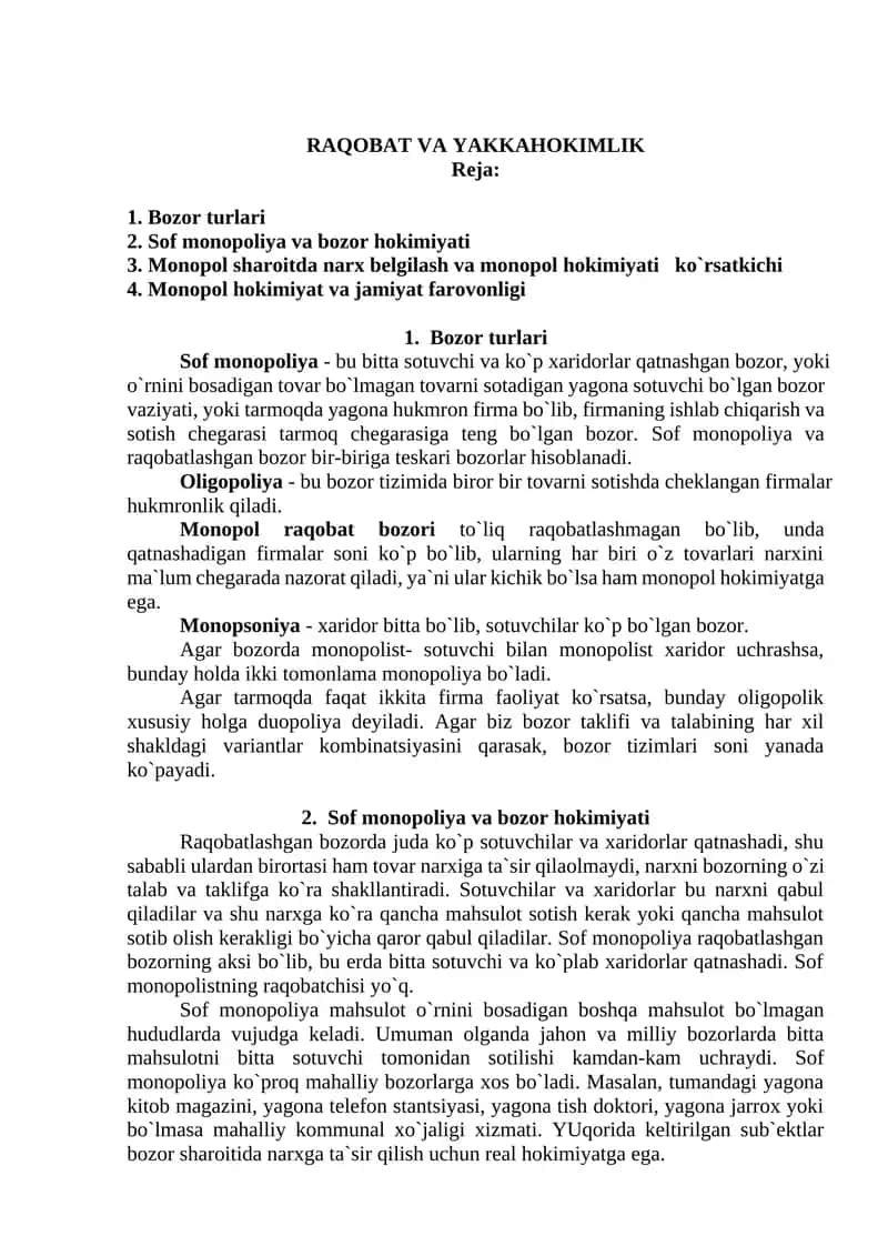 RAQOBAT VA YAKKAHOKIMLIK