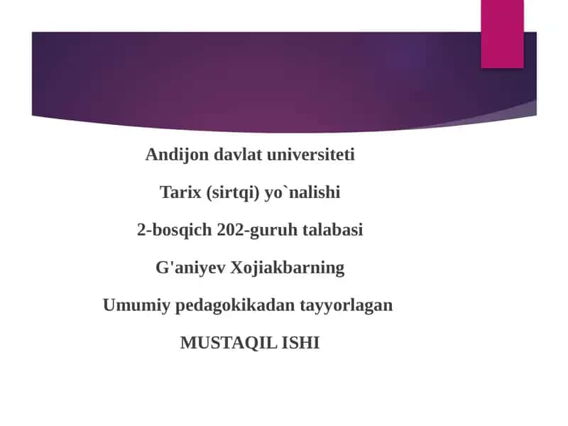Tarix(sirtqi)yo`nalishi