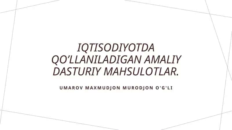 Iqtisodiy tahlil dasturlari