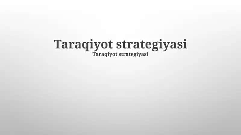 Taraqiyot strategiyasi