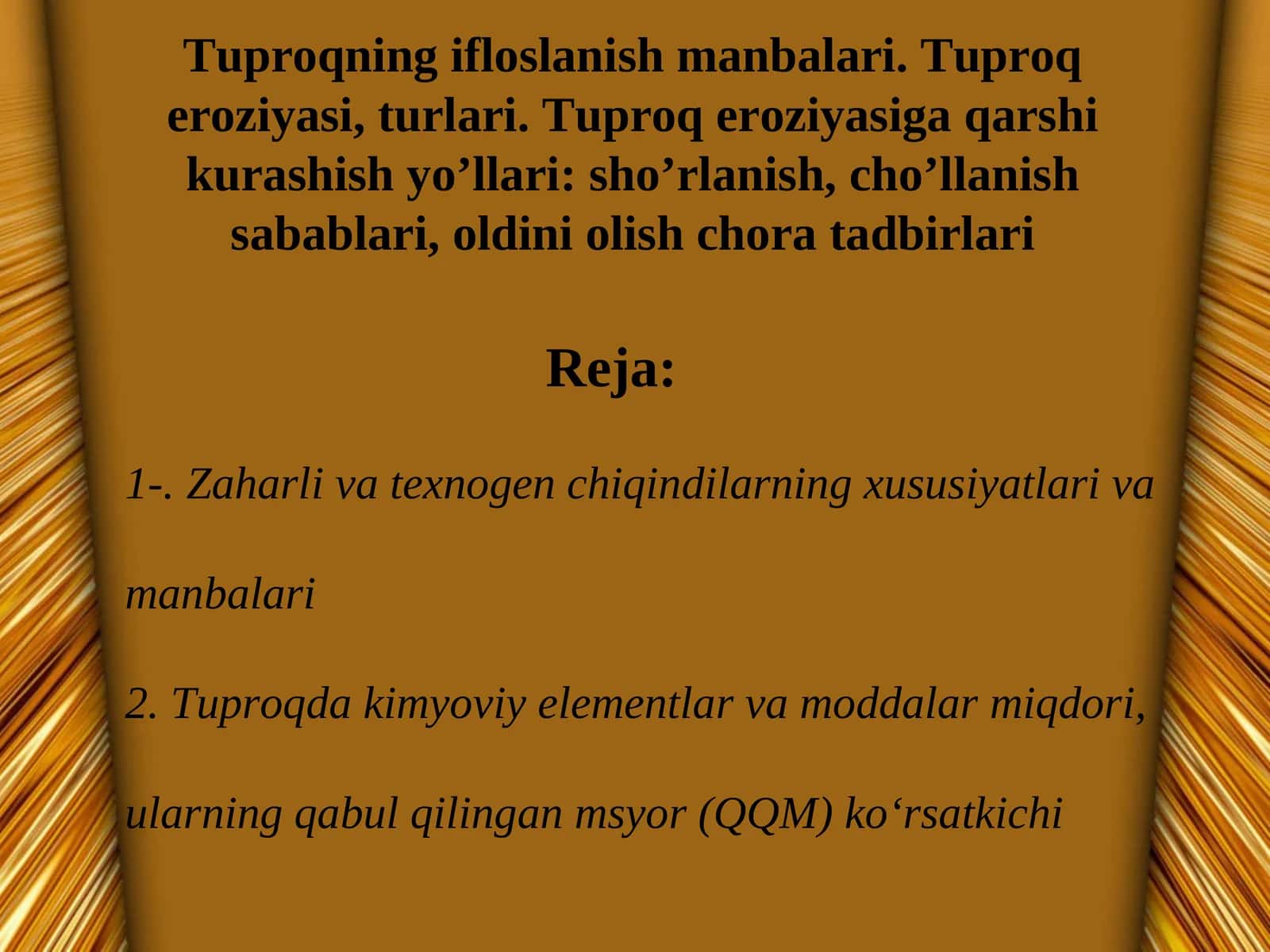 Tuproqning ifloslanish manbalari