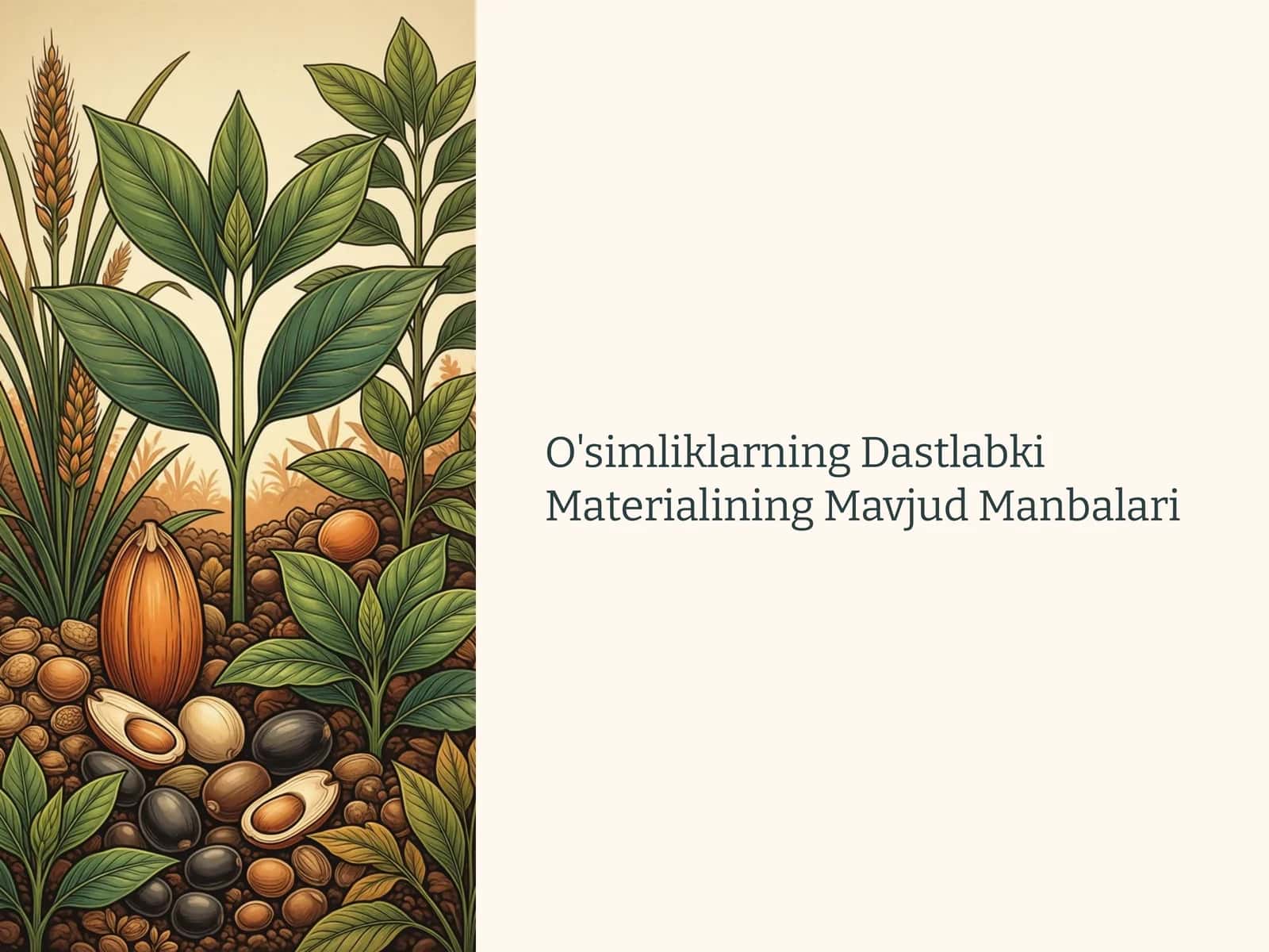 O'simliklarning Dastlabki Materialining Mavjud Manbalari