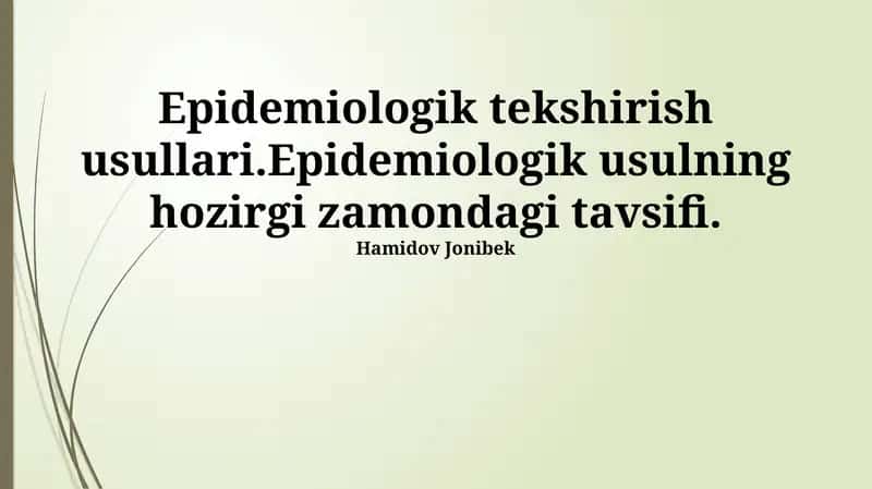 Epidemiologik tadqiqot usullari