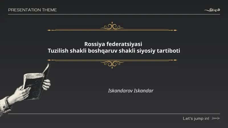 Rossiya federatsiyasi Tuzilish shakli boshqaruv shakli siyosiy tartiboti