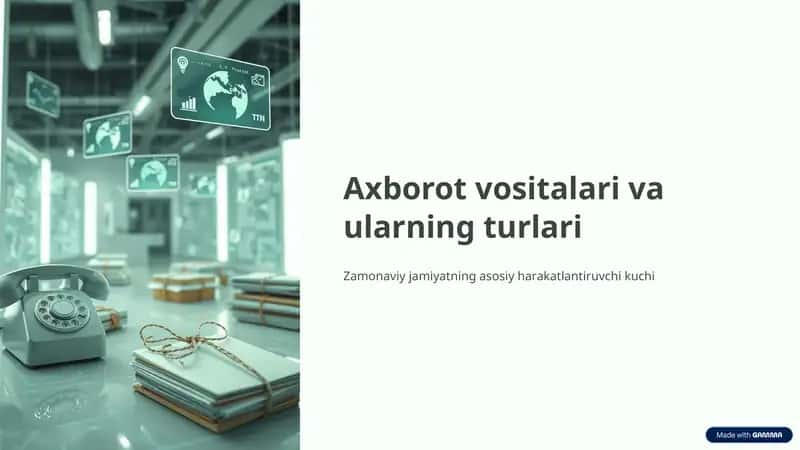 Axborot vositalari axborotni yig'ish, saqlash va tarqatish uchun texnika va tizimlar.