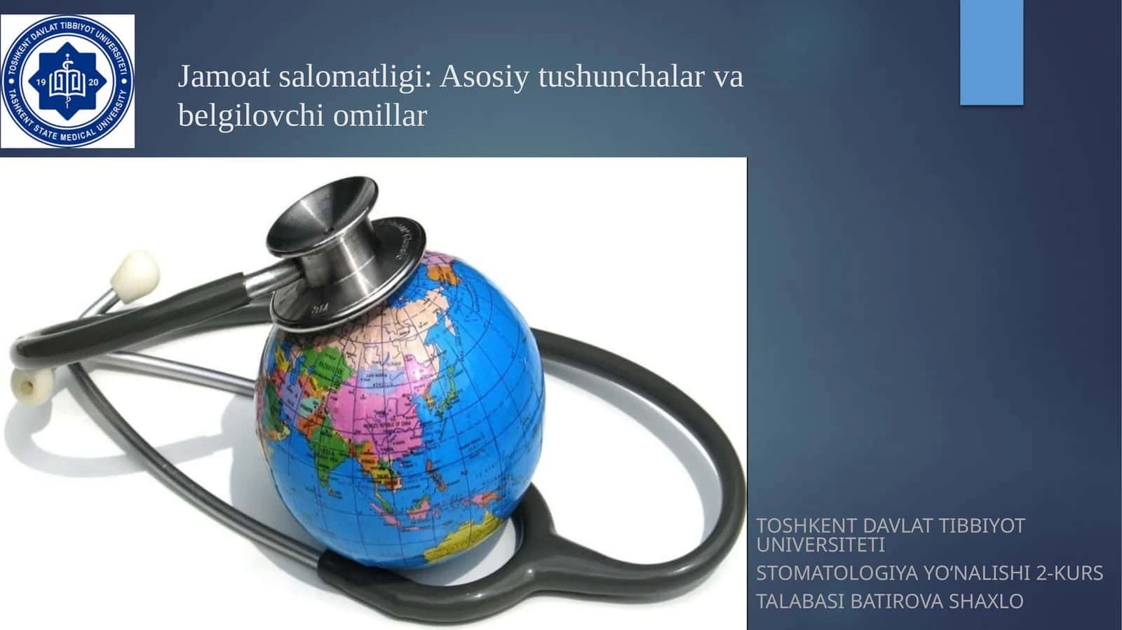 Jamoat salomatligi: Asosiy tushunchalar va belgilovchi omillar