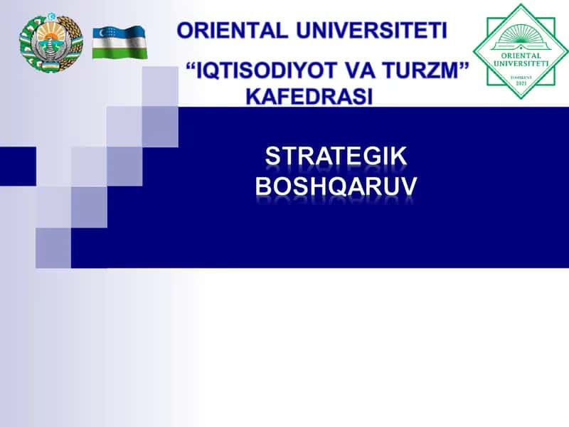 Strategiyani bajarish bo‘yicha asosiy vazifalar