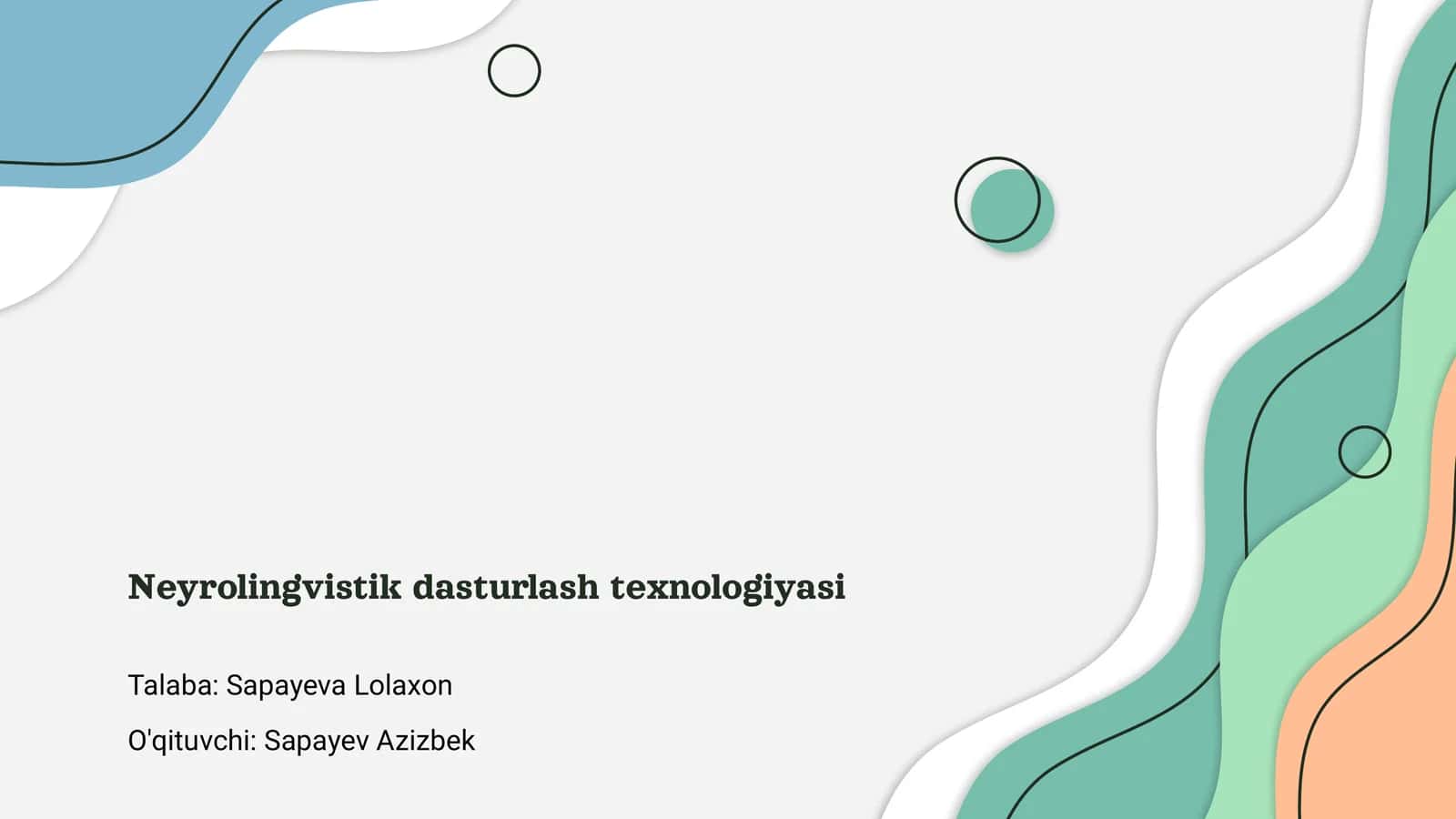 Neyrolingvistik dasturlash texnologiyasi