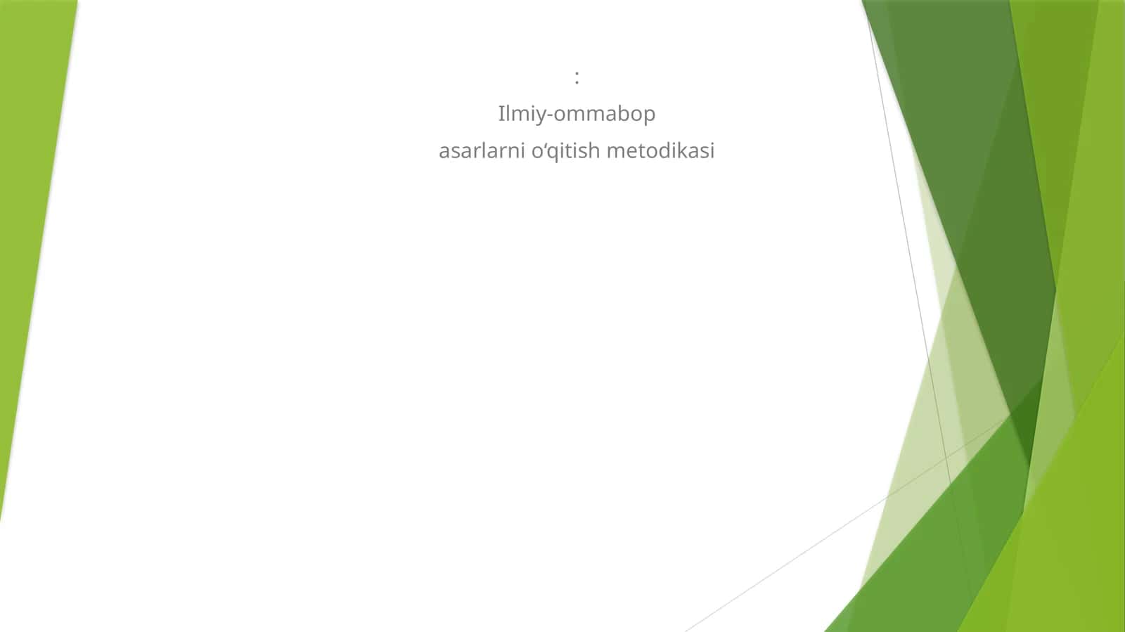 Ilmiy-ommabop asarlarni o‘qitish metodikasi