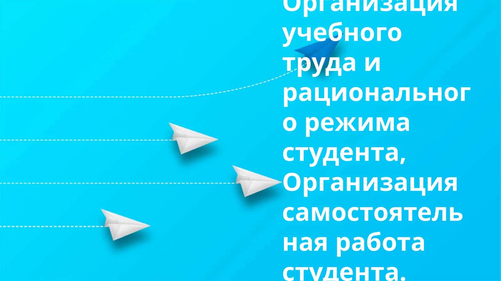 Организация учебного труда и рационального режима студента