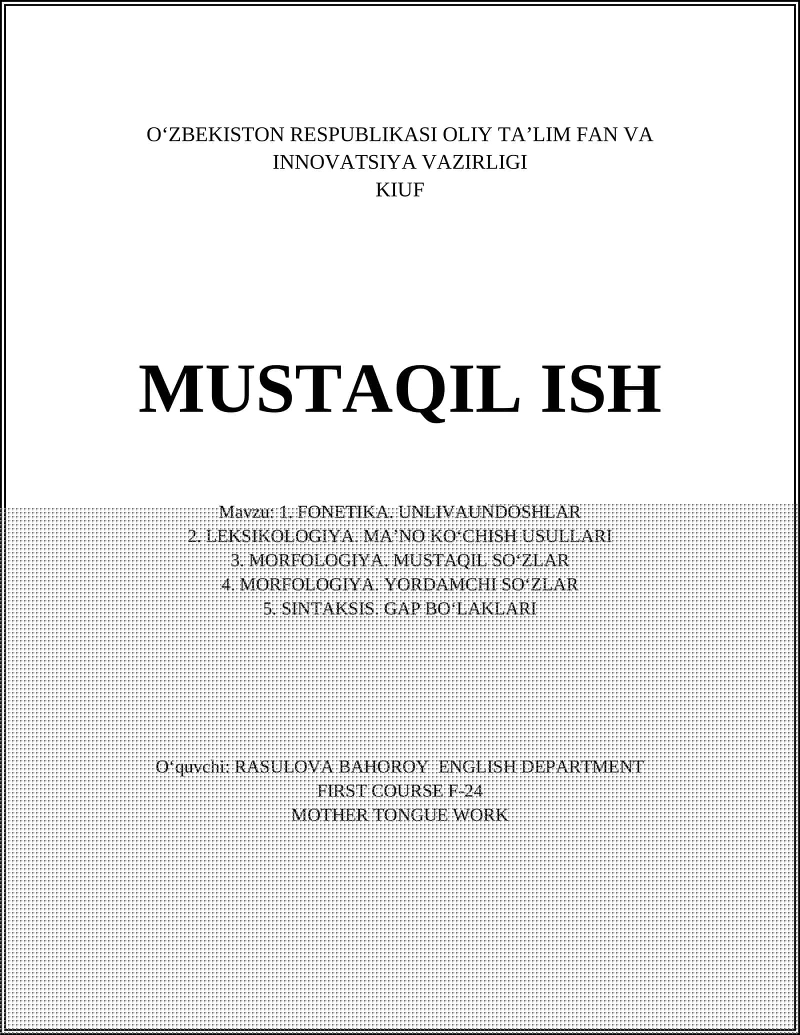 Fonetika va Tovush O‘zgarishlari