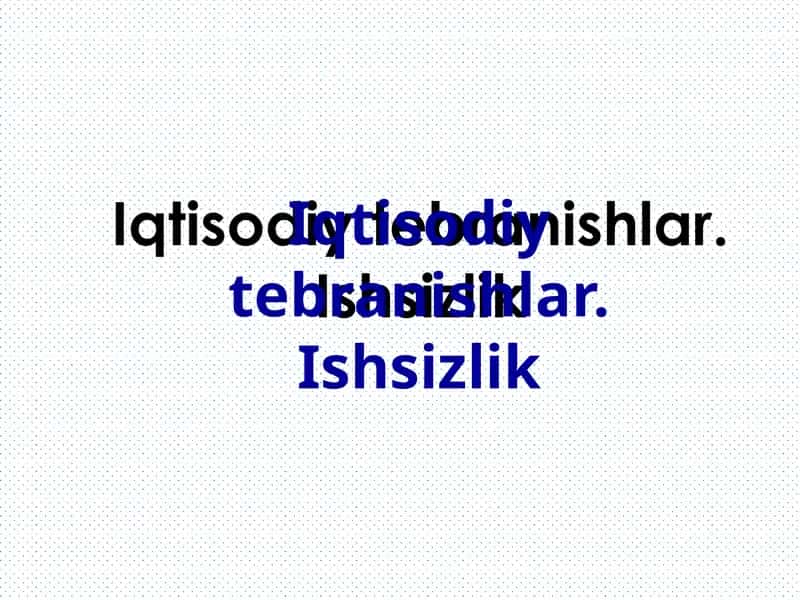 Iqtisodiy davrlar
