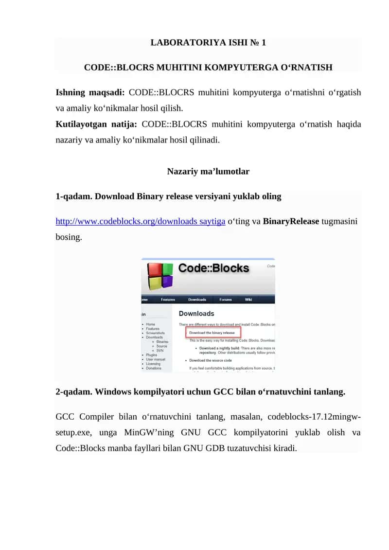 CODE::BLOCRS MUHITINI KOMPYUTERGA O‘RNATISH