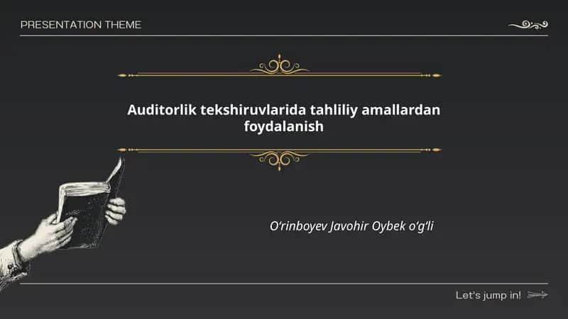 Tahliliy amallar va auditorlik