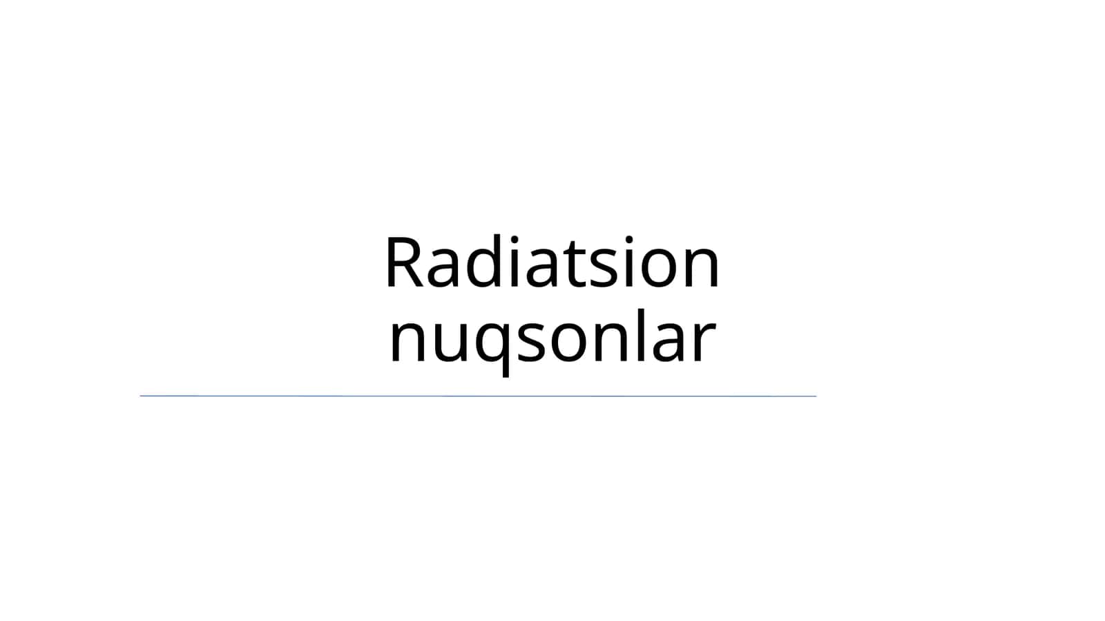 Radiatsion nuqsonlar