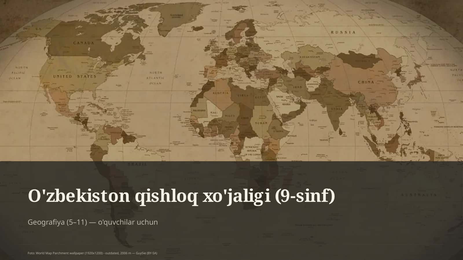 O'zbekiston qishloq xo'jaligi (9-sinf)