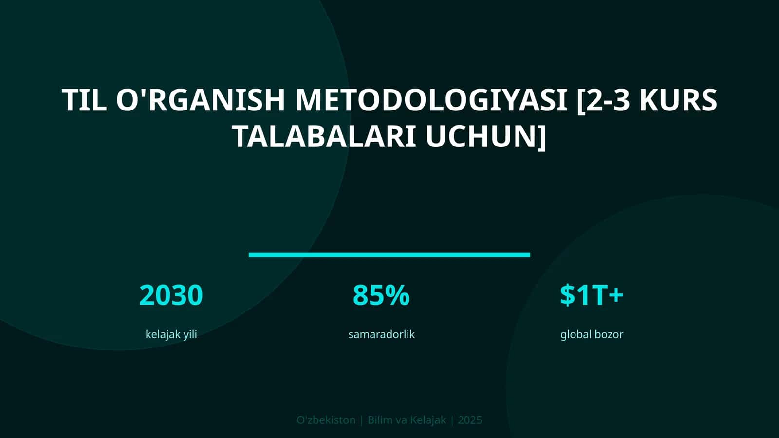 Til o'rganish metodologiyasi [2-3 kurs talabalari uchun]