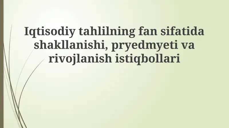 Iqtisodiy tahlil