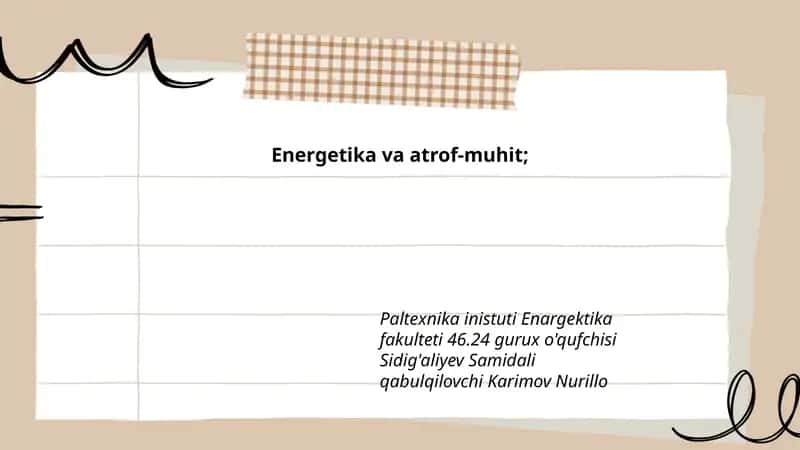 Energetika va atrof-muhit