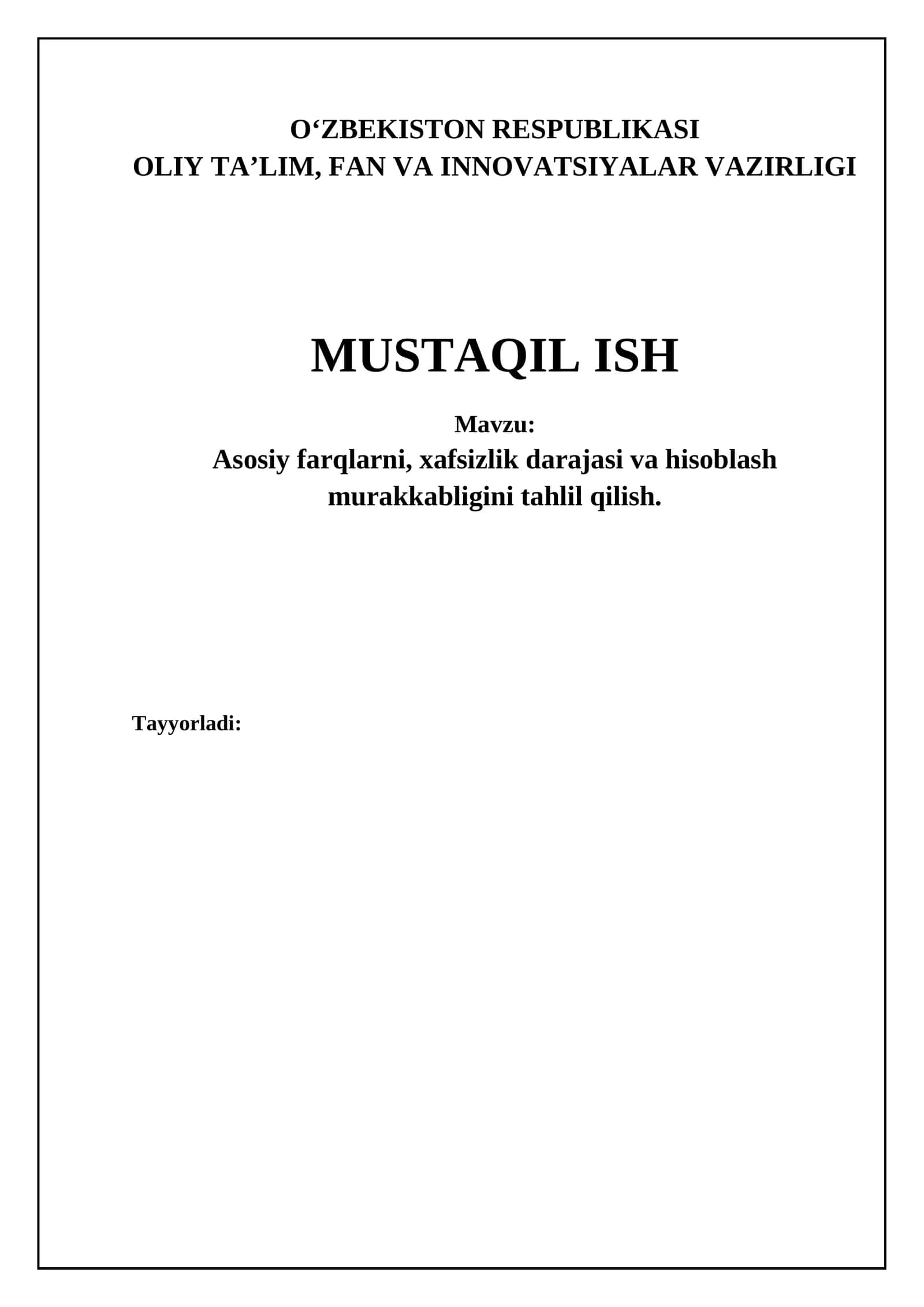 Shifrlash algoritmlari