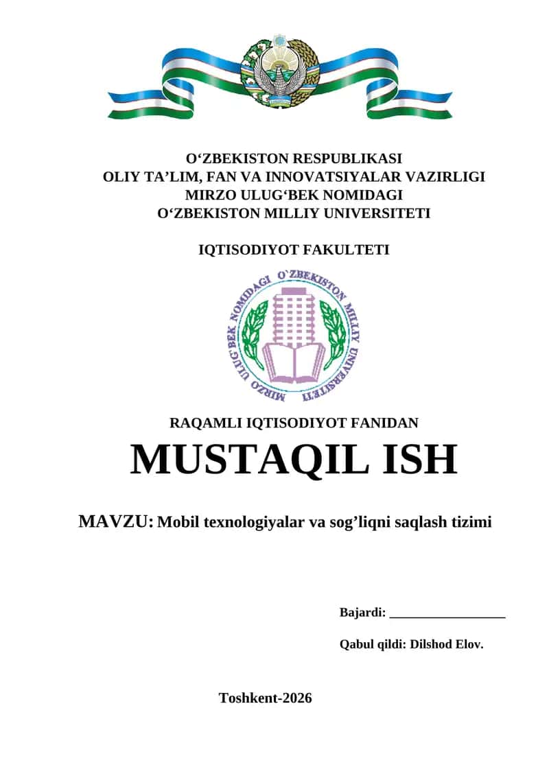 Mobil texnologiyalar va sog’liqni saqlash tizimi