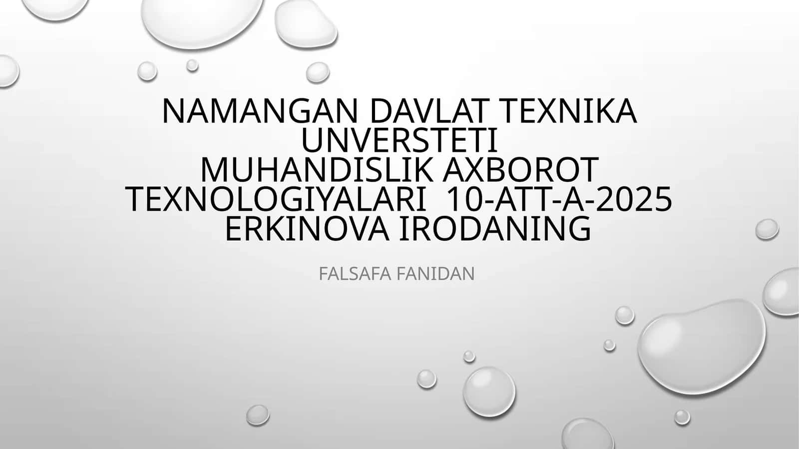 Falsafa fanidan Hududhaqidaumumiyma’lumot