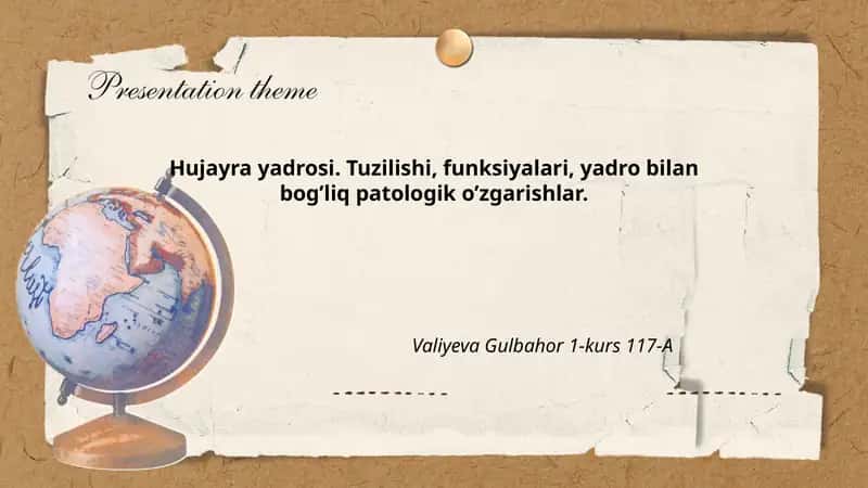 Hujayra yadrosi. Tuzilishi, funksiyalari, yadro bilan bog’liq patologik o’zgarishlar