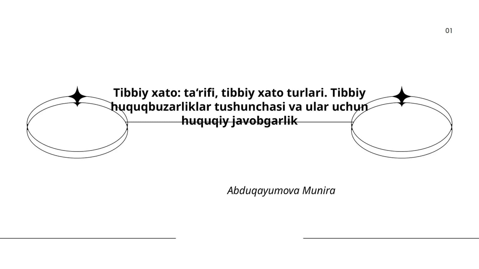 Tibbiy xato: ta‘rifi, tibbiy xato turlari. Tibbiy huquqbuzarliklar tushunchasi va ular uchun huquqiy javobgarlik