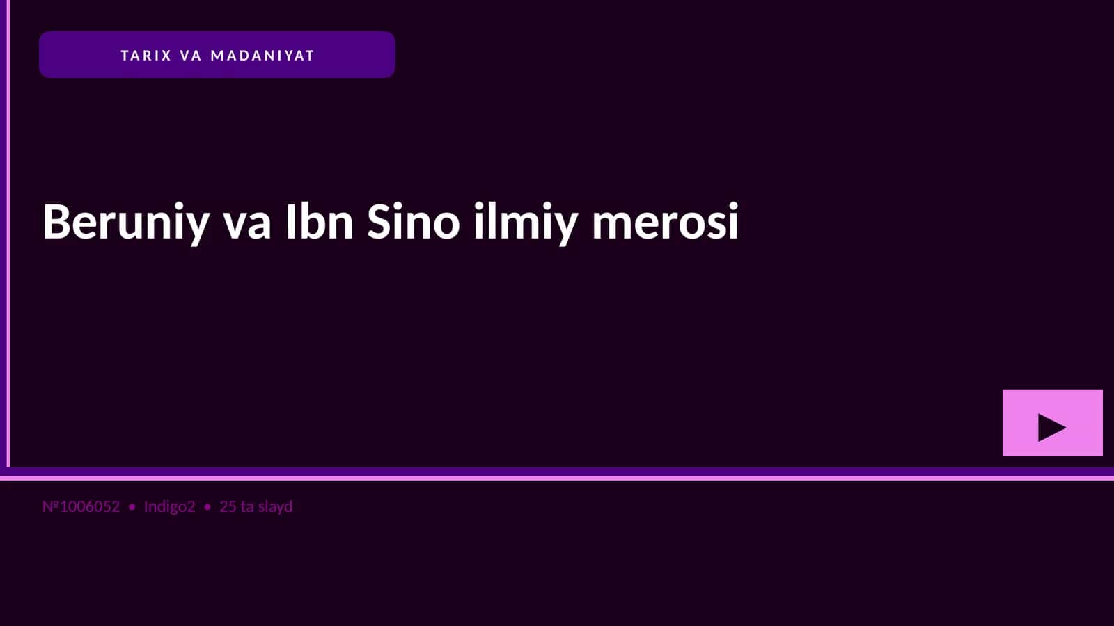 Beruniy va Ibn Sino ilmiy merosi