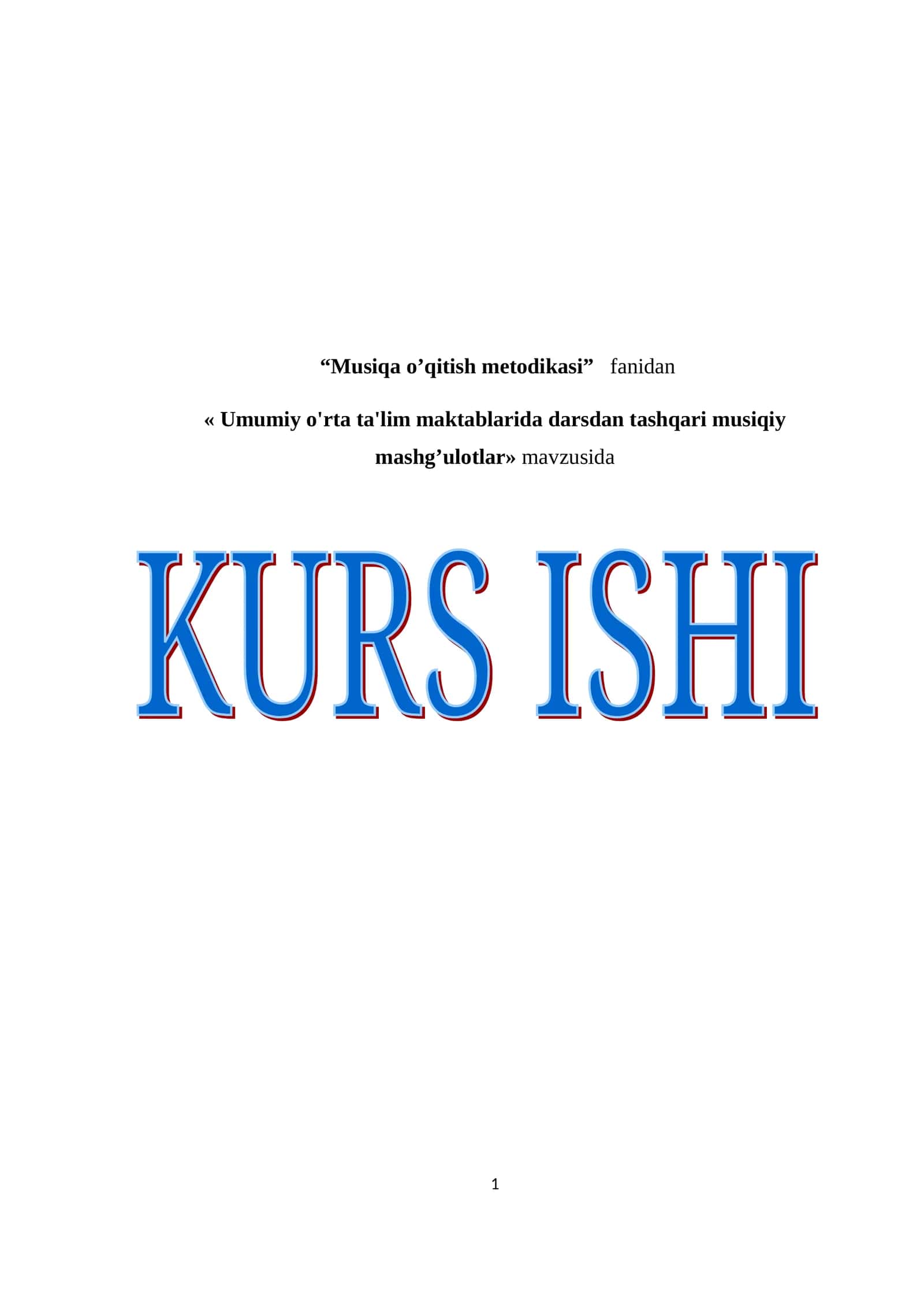 Umumiy o'rta ta'lim maktablarida darsdan tashqari musiqiy mashg’ulotlar