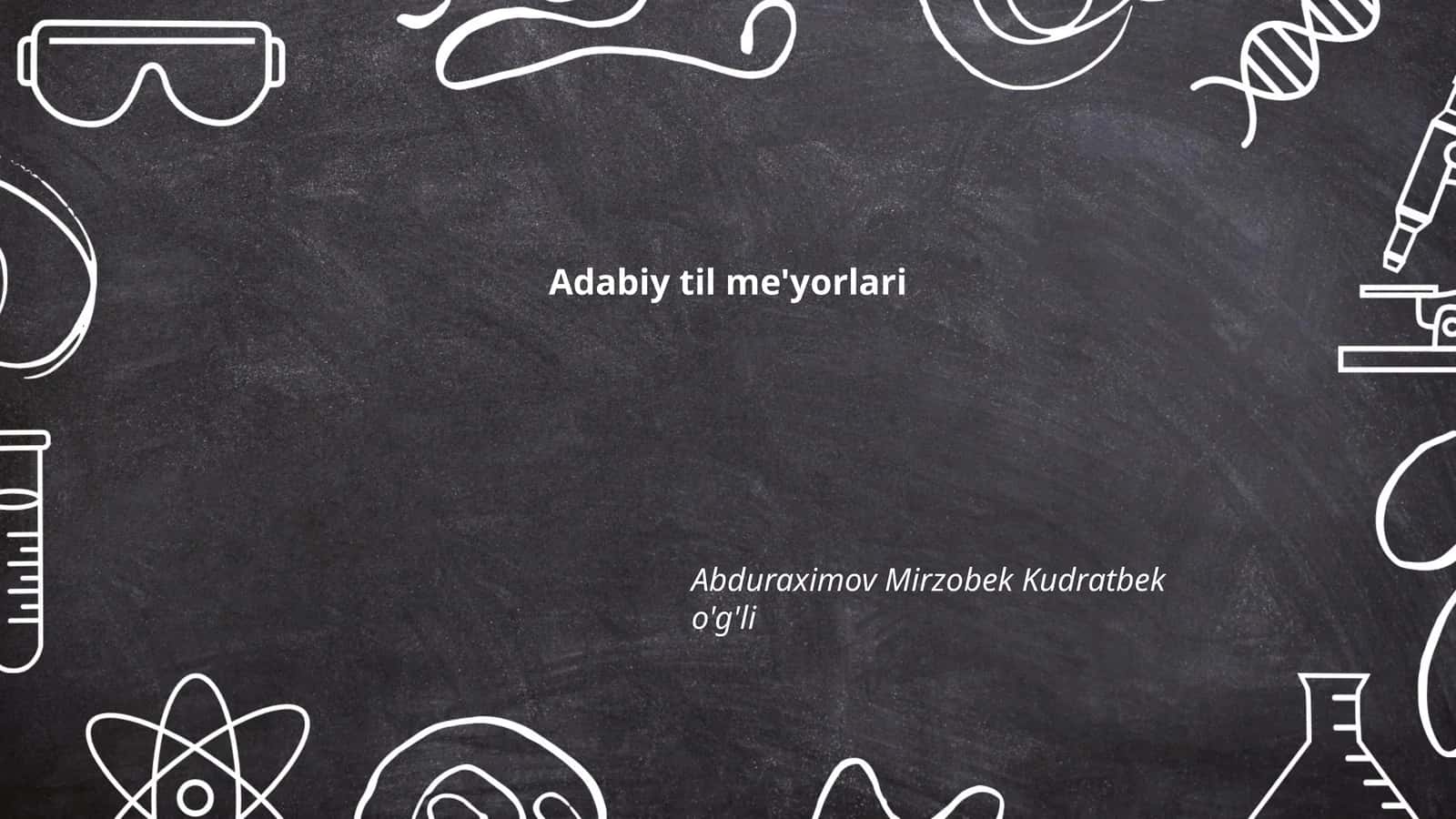 Adabiy til me'yorlari