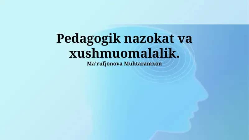 Odob-Ahloq Pedagogikasi: Amaliy Qo'llanma