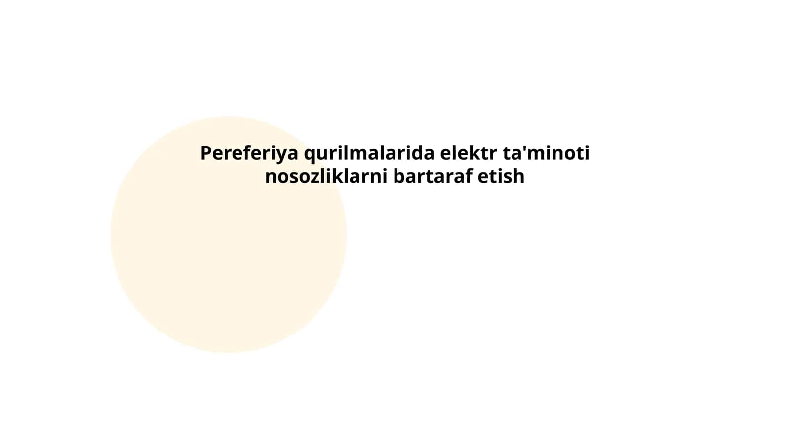 Pereferiya qurilmalarida elektr ta'minoti nosozliklarni bartaraf etish