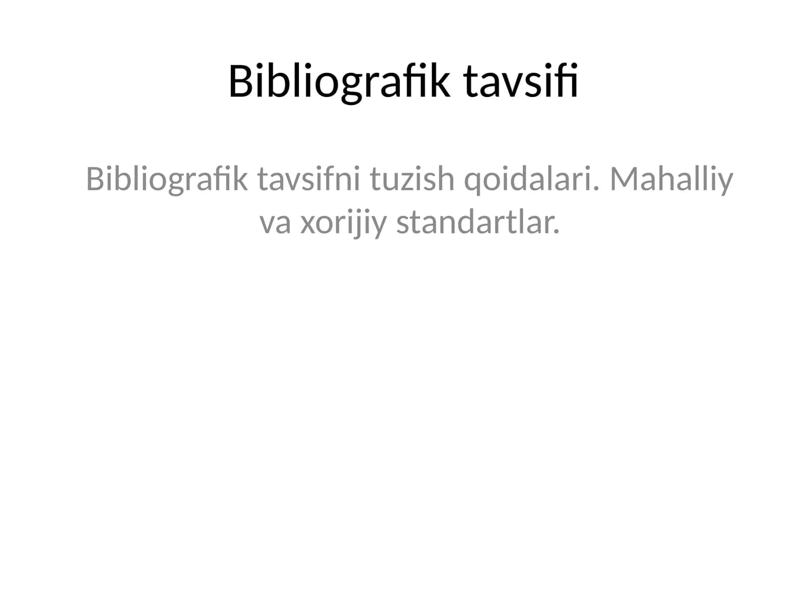 Bibliografik tavsifi