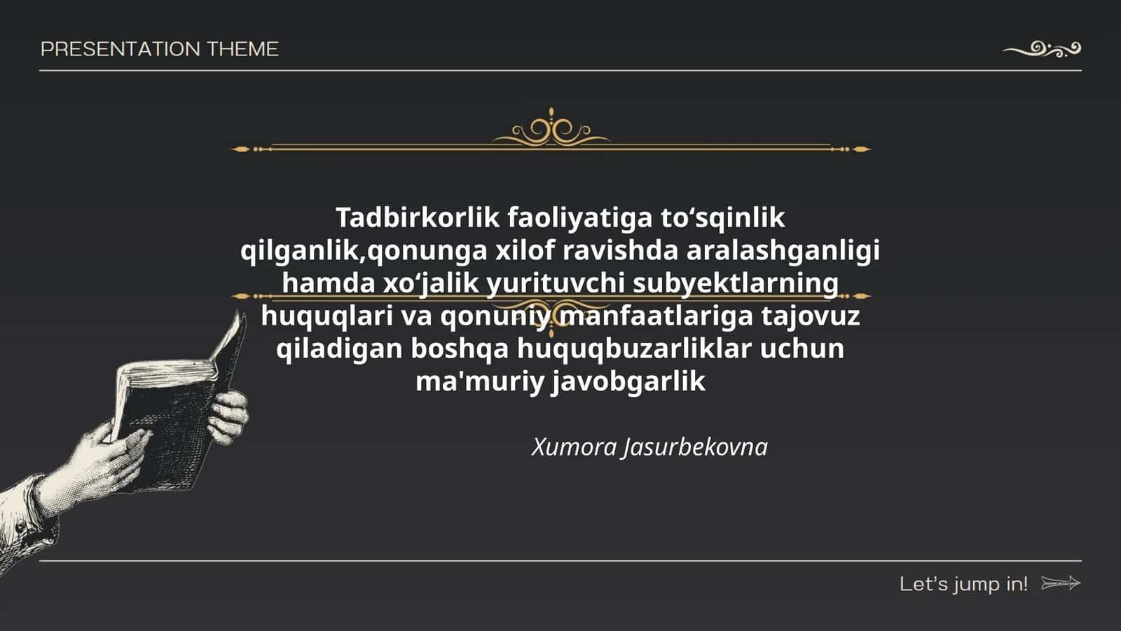 Tadbirkorlik faoliyatiga toʻsqinlik qilganlik