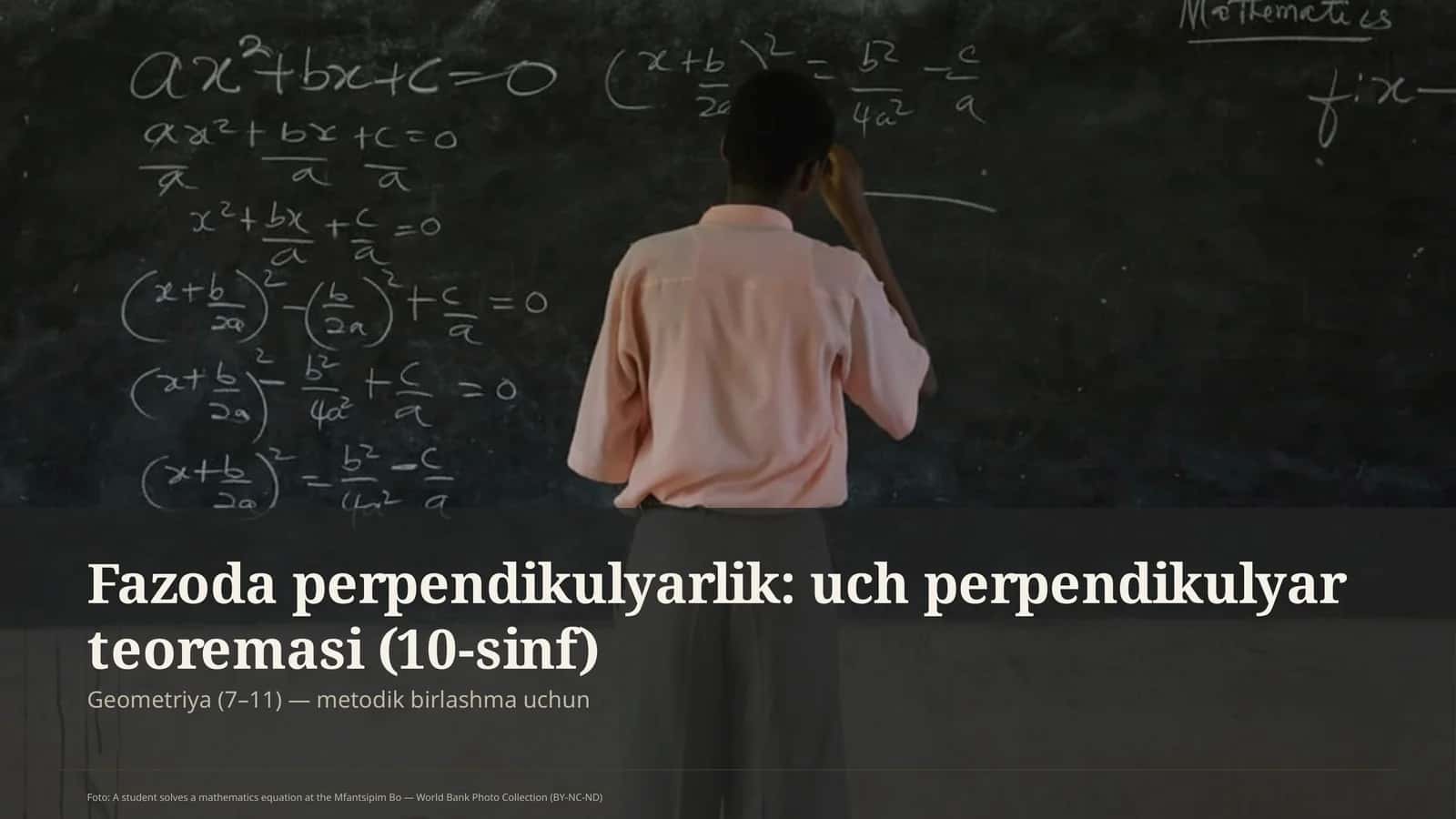 Fazoda perpendikulyarlik: uch perpendikulyar teoremasi (10-sinf)
